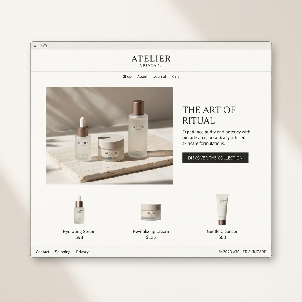 Atelier Skincare website design by Momentum Studio