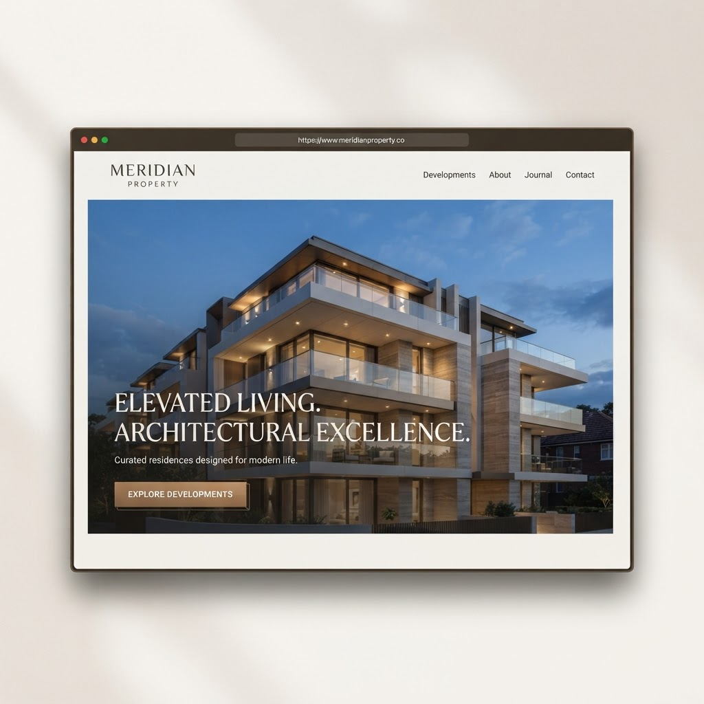 Meridian Property website design by Momentum Studio